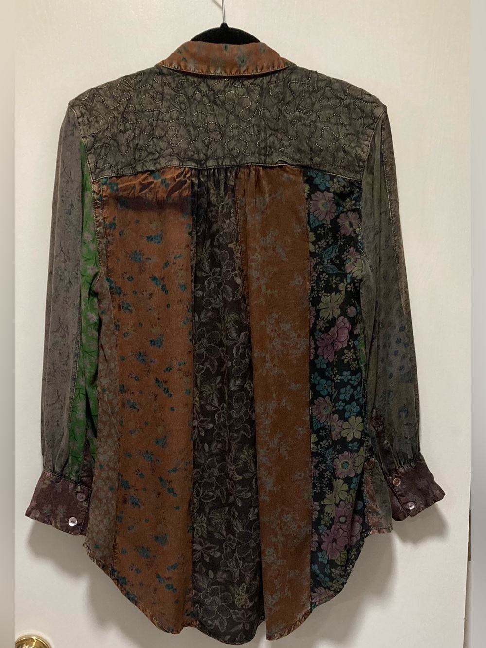 Young Threads Patchwork Floral Button-Up Top - Multicolor - Picture 2 of 3